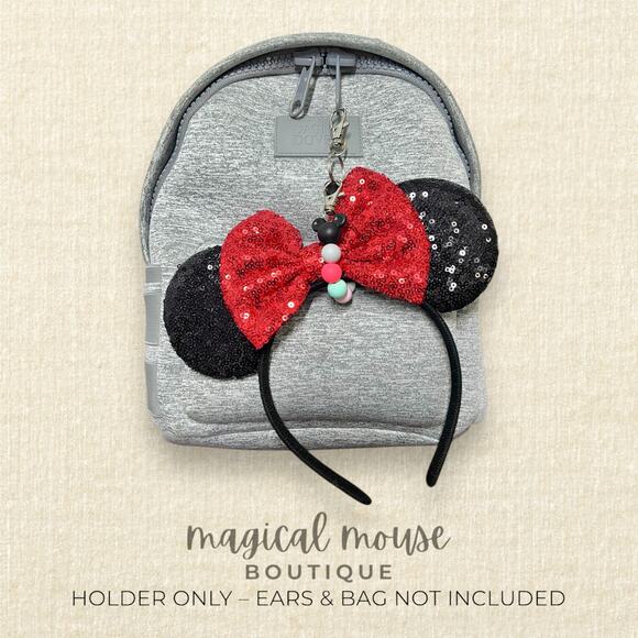 Disney-Inspired Beaded Minnie Ears Holder Clip – Electric Pop - Picture 3 of 4
